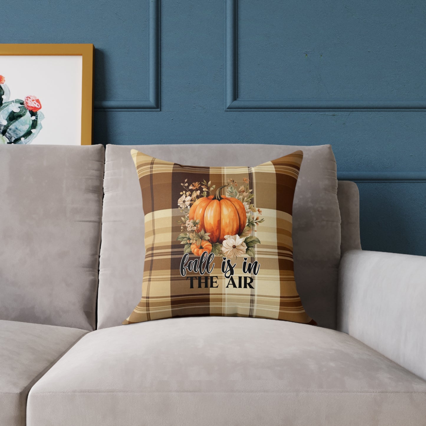 Fall Decor Square Poly Canvas Pillow, Stylish Two-Sided Fall Quote Decor Pillow for Home or Office, Beautiful Accent for Any Room