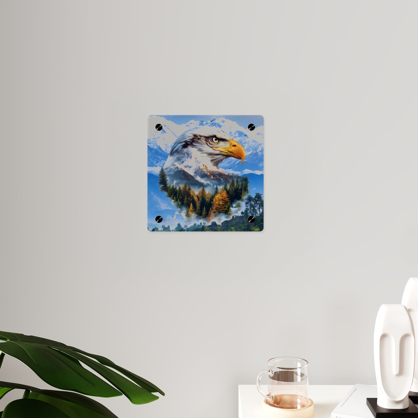 Eagle Mountain Acrylic Wall Art Panel — Patriotic Wilderness Landscape Decor