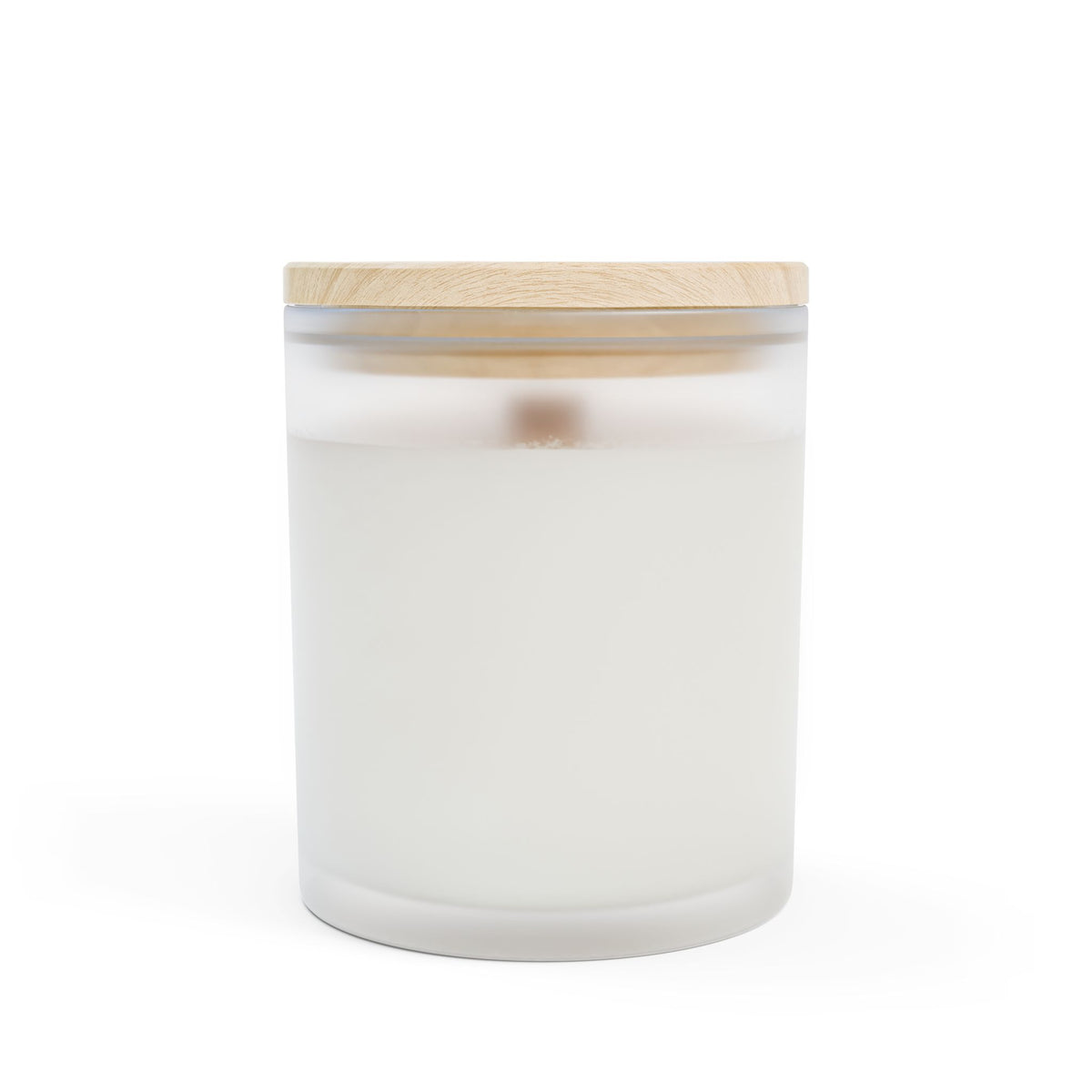 Vanilla Frosted Glass Candle – 11oz Scented Soy Candle with Wooden Lid