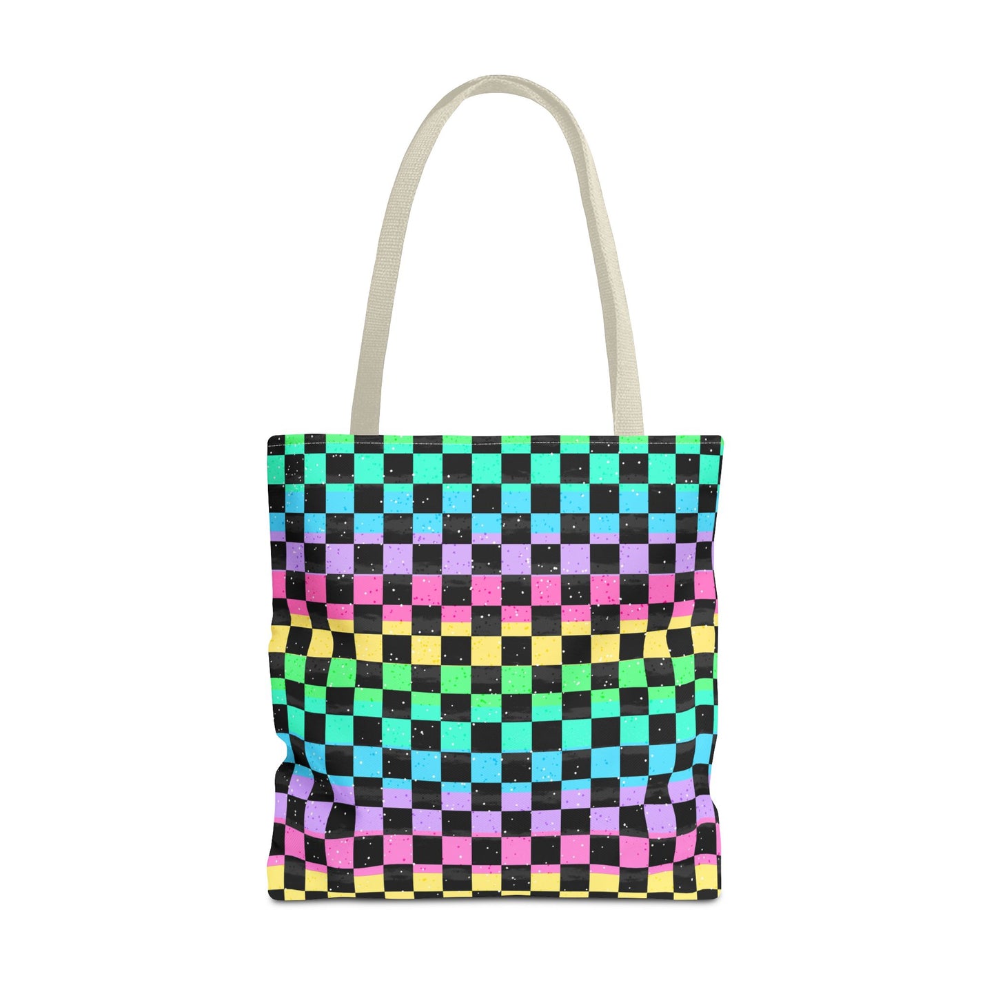 Colorful Checkerboard Tote Bag - Vibrant Reusable Shopping Bag, Eco-Friendly Gift, Summer Beach Accessory, Fashionable Everyday Tote