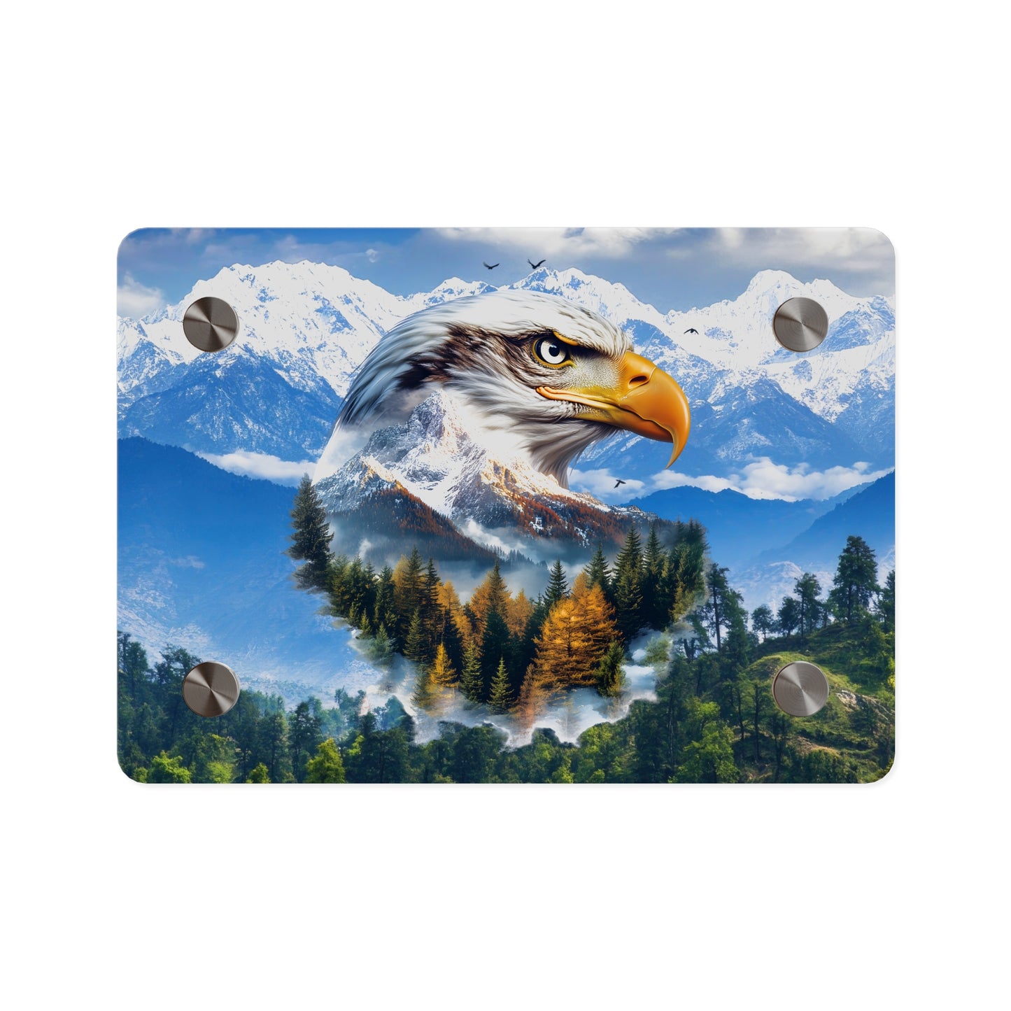 Eagle Mountain Acrylic Wall Art Panel — Patriotic Wilderness Landscape Decor