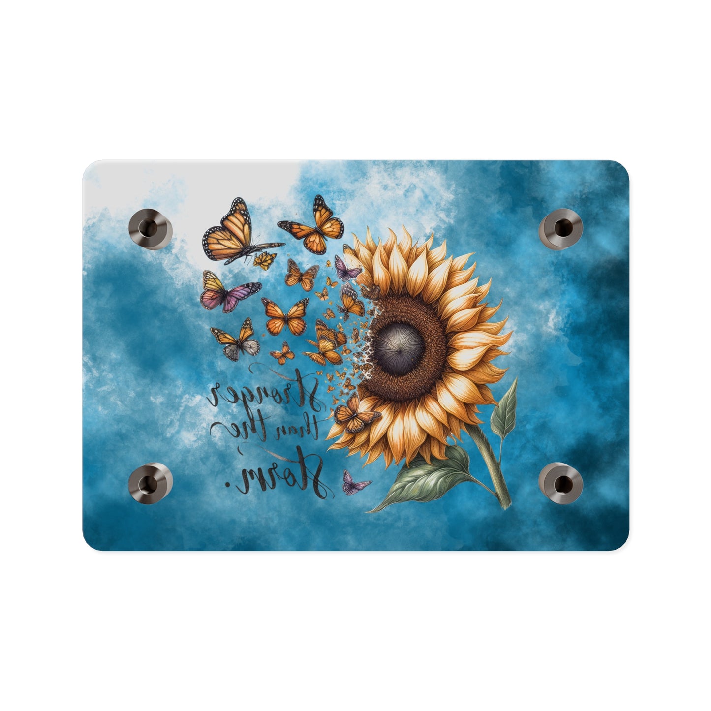 Inspirational Sunflower Acrylic Wall Art Panel - "Stronger Than The Storm"