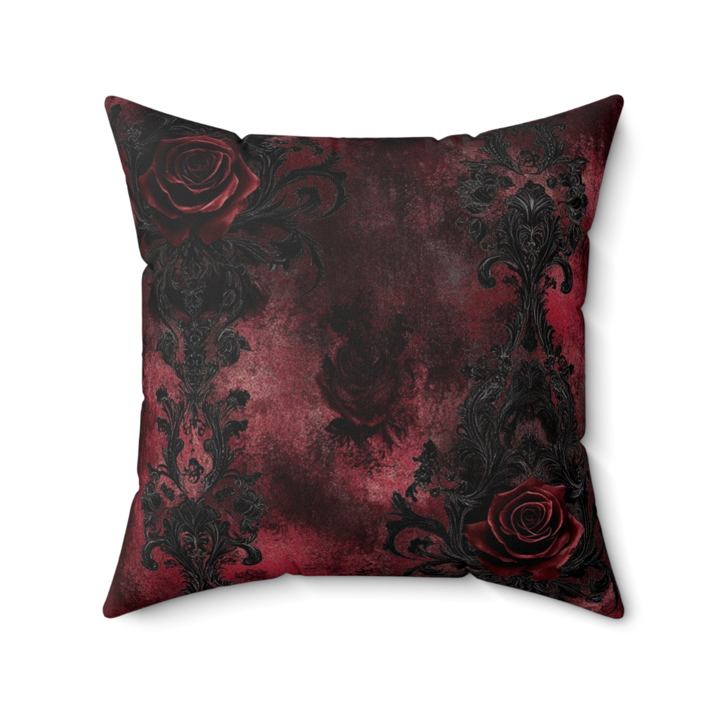 Gothic Rose Pillow, Dark Floral Decor, Elegant Cushion, Home Accent, Halloween Decoration, Gothic Style Gift