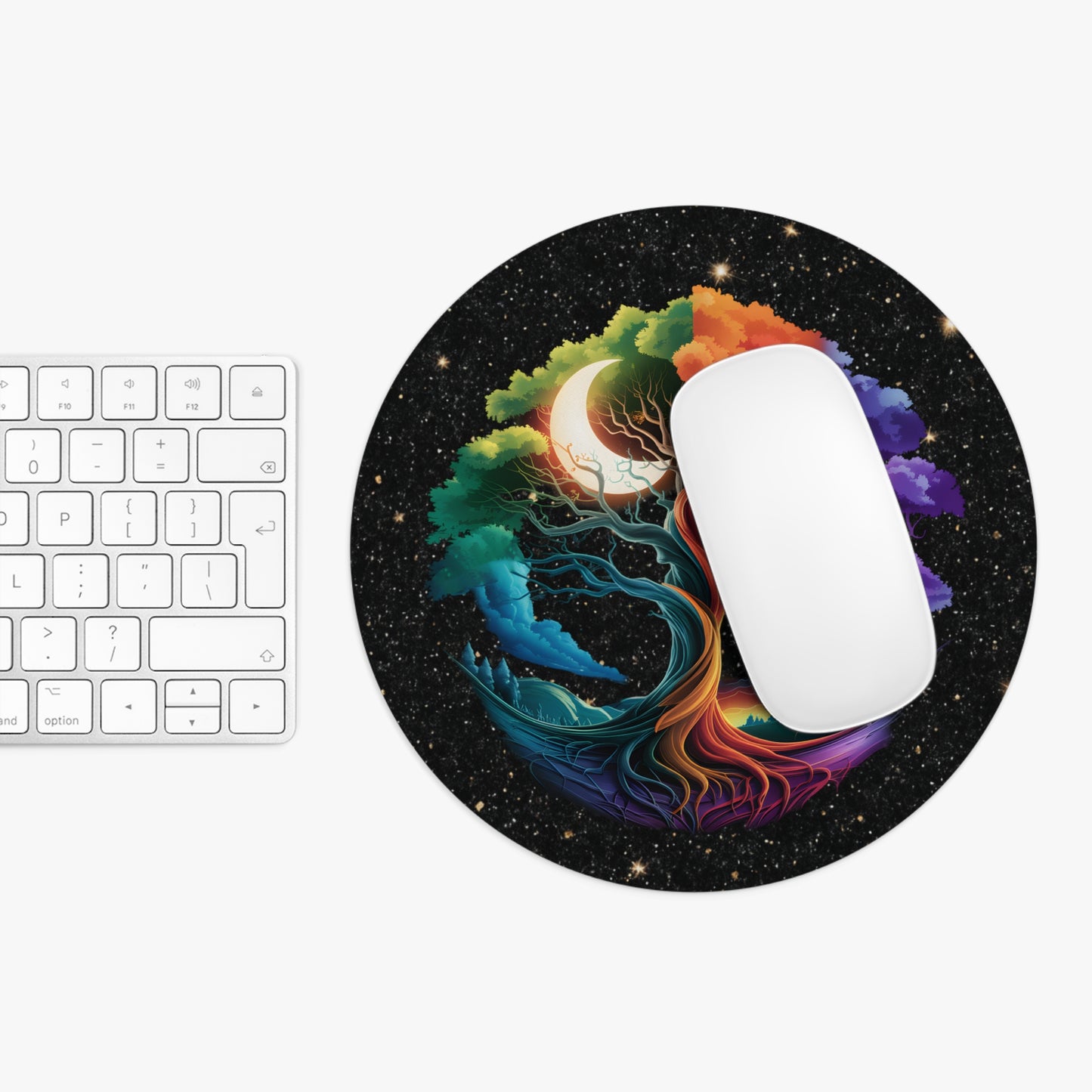 Colorful Cosmic Tree Desk Mouse Pad - Perfect for Nature Lovers