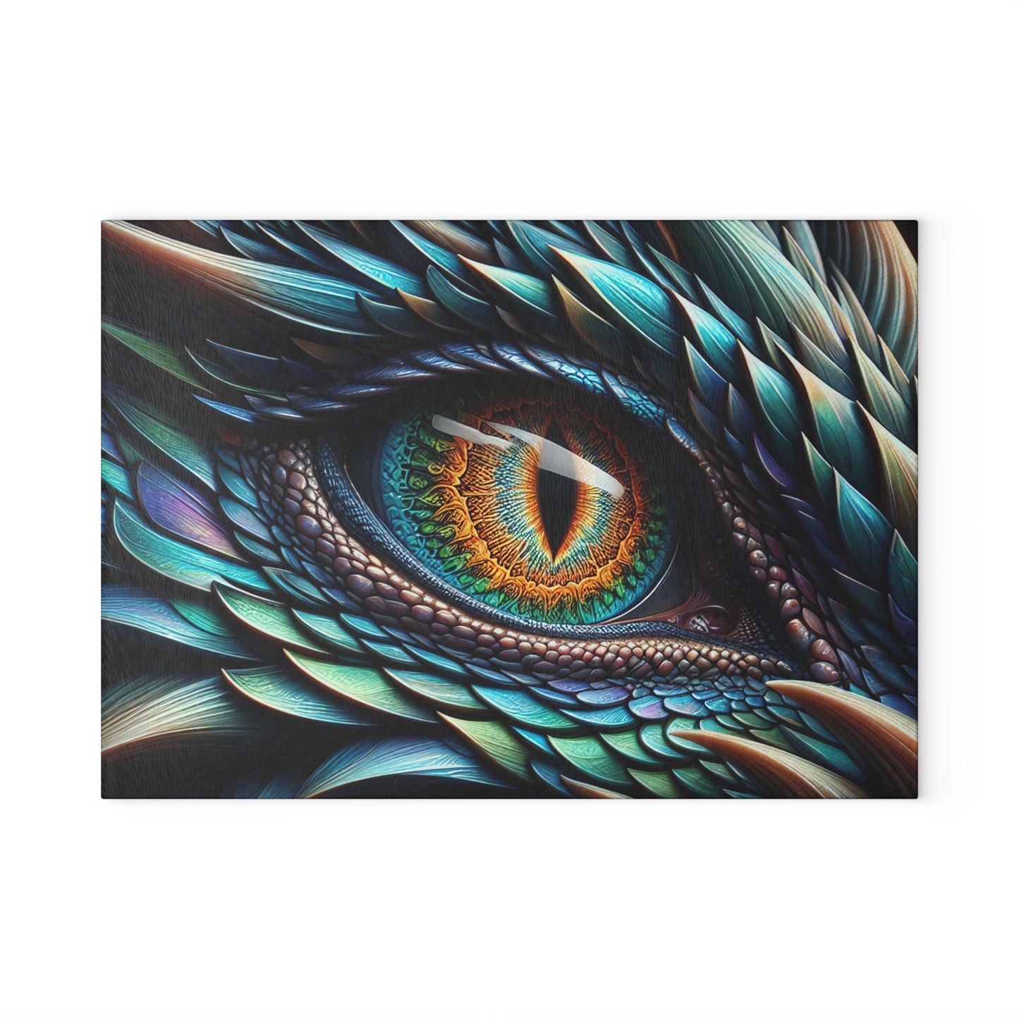 Vibrant Dragon Eye Glass Cutting Board - Perfect for Cooking Enthusiasts & Fantasy Lovers