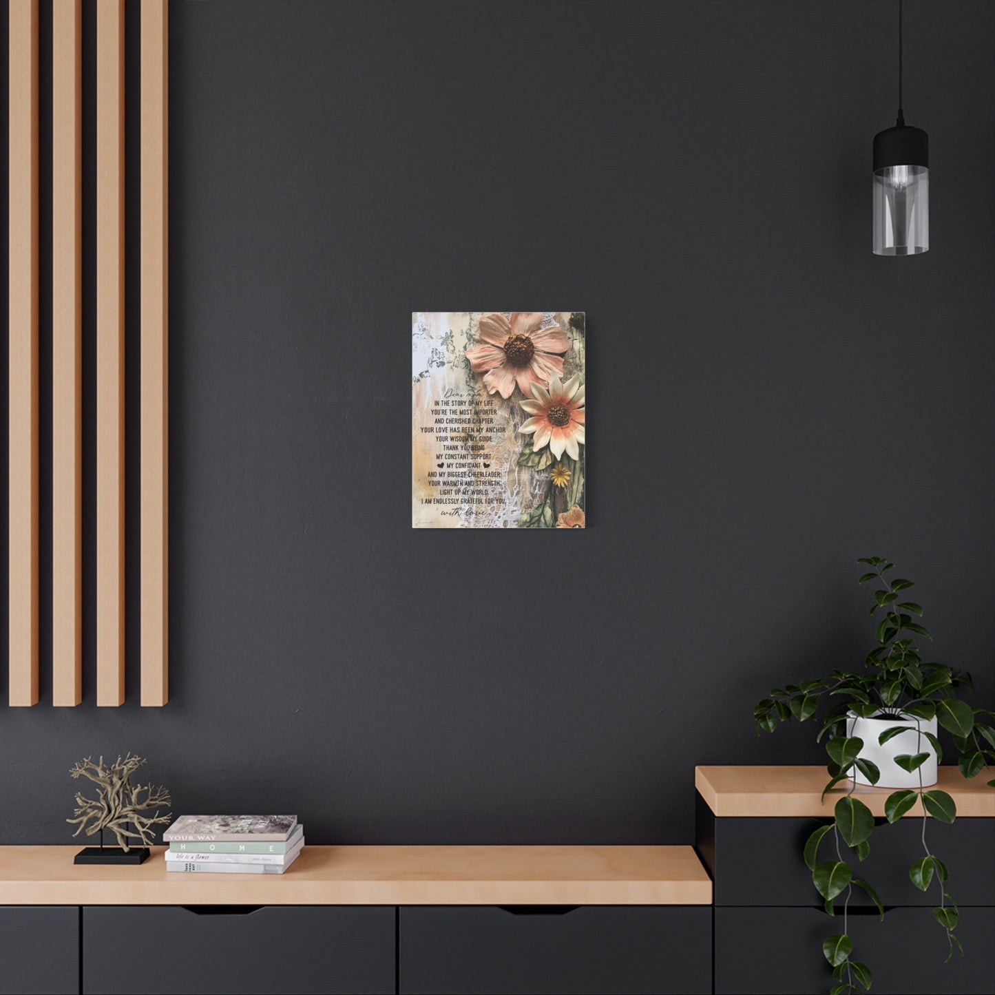 Floral Canvas Wall Art - Heartfelt Mom Appreciation Decor