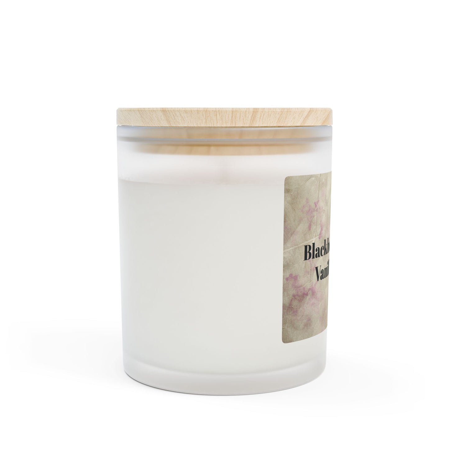 Vanilla Frosted Glass Candle – 11oz Scented Soy Candle with Wooden Lid