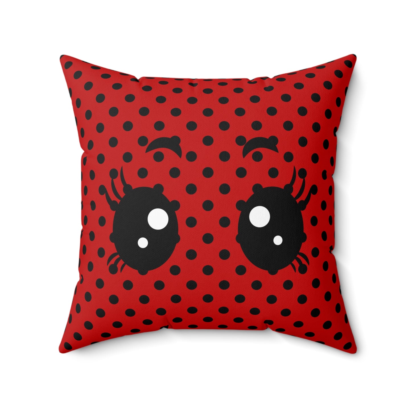 Decorative Spun Polyester Square Pillow, Cute Ladybug Pillow Decor for Home or Office, Stylish Accent for Any Room for Anyone