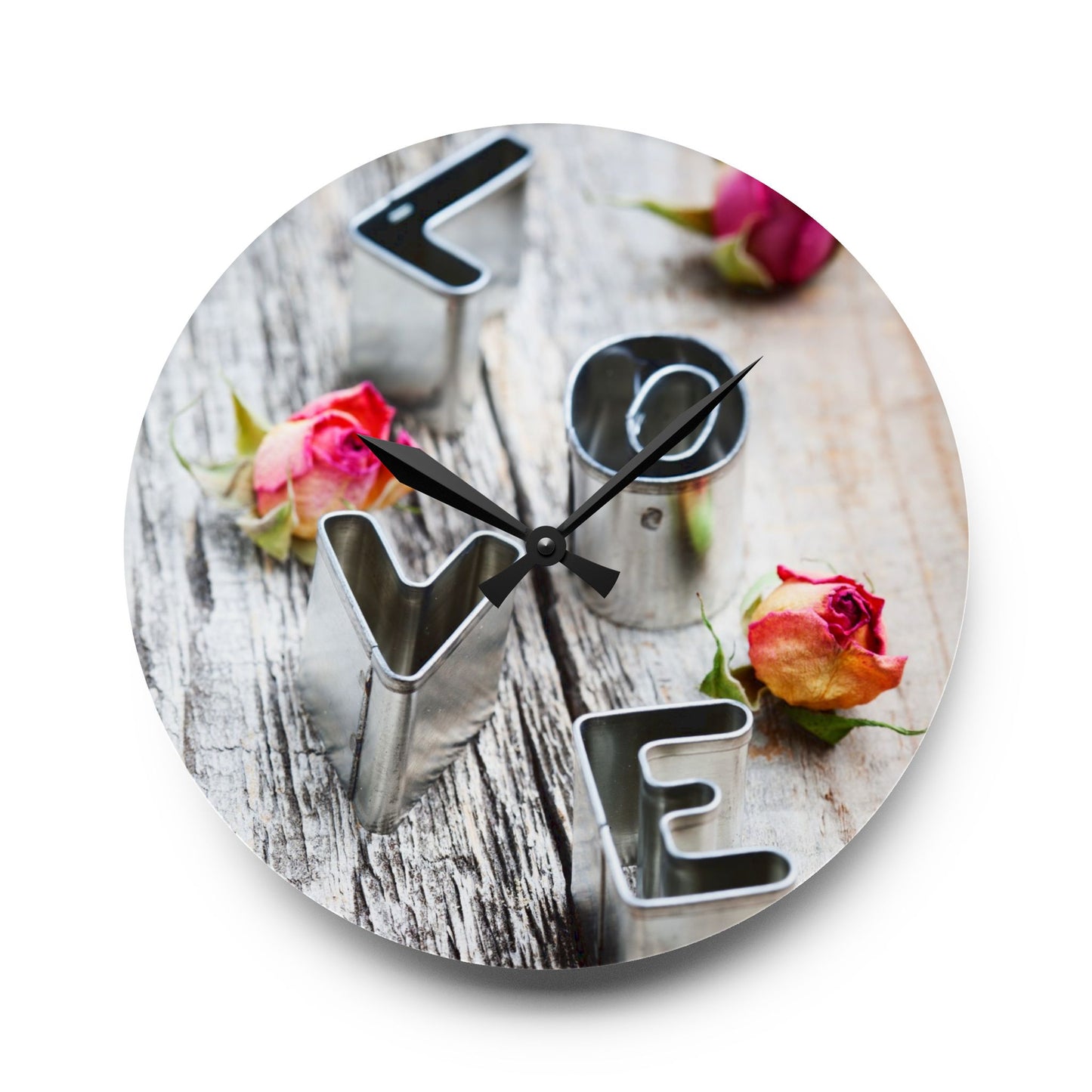 Rustic Charm Acrylic Wall Clock - Farmhouse Home Office Decor