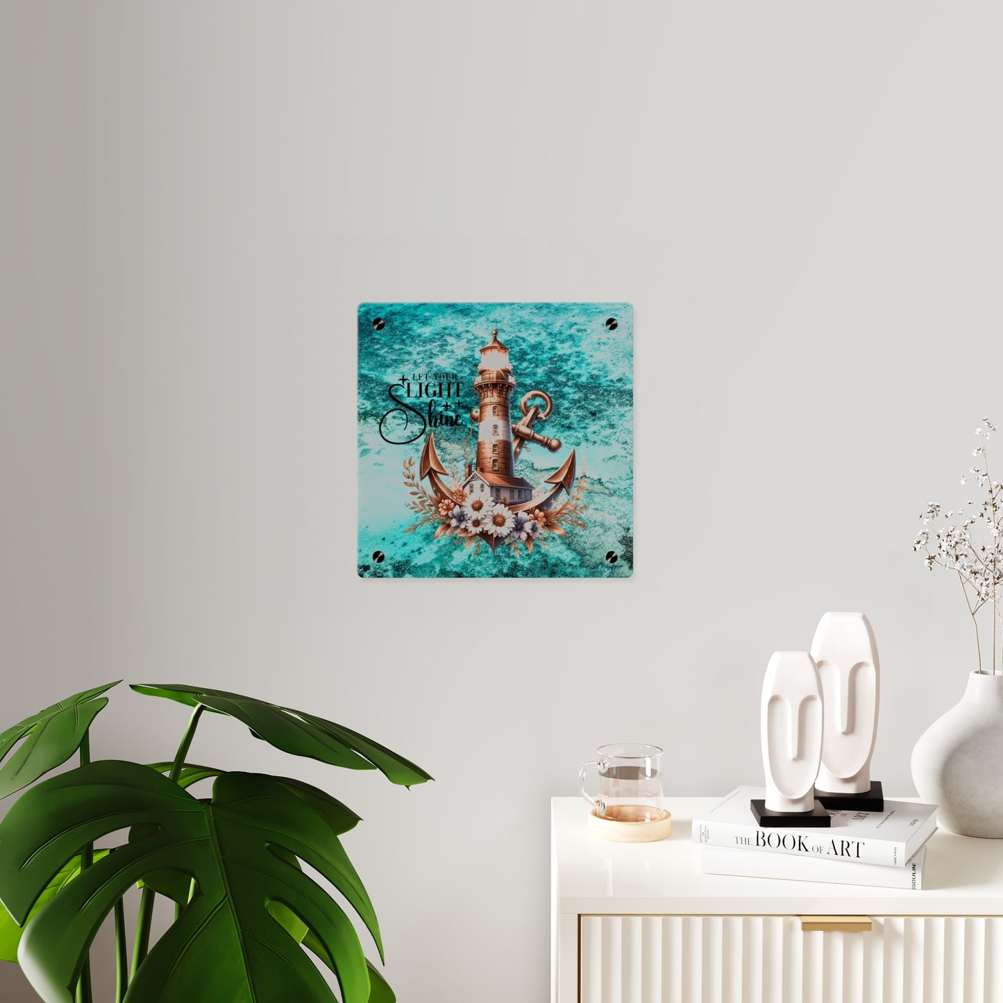 Nautical Acrylic Wall Art Panel - "Let Your Light Shine" Home Decor