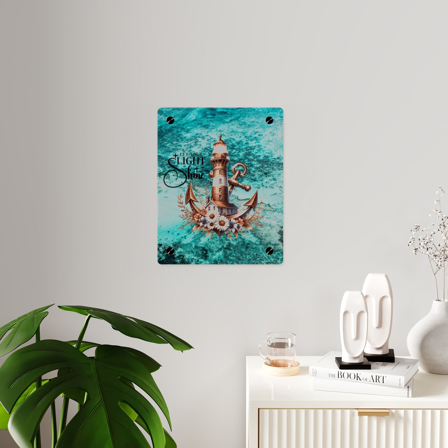 Nautical Acrylic Wall Art Panel - "Let Your Light Shine" Home Decor