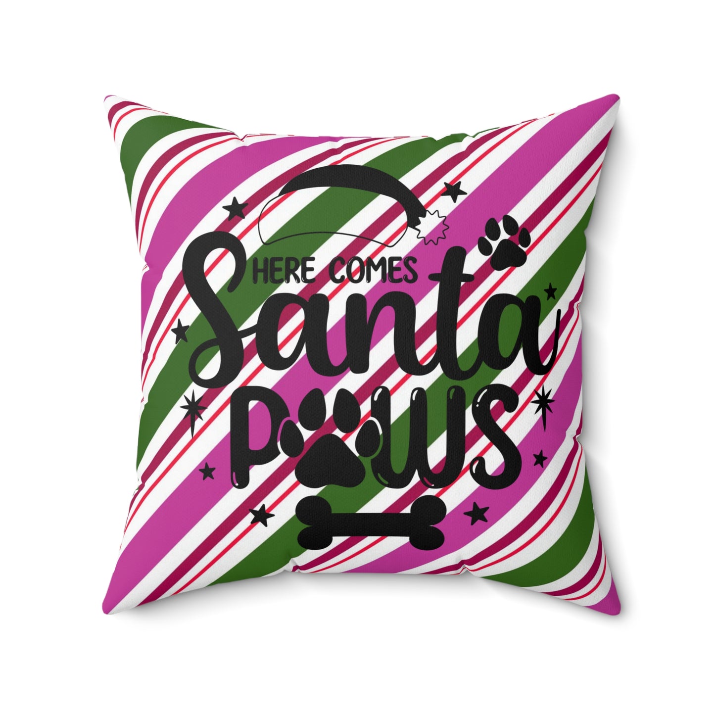 Christmas Dog Theme Spun Polyester Square Pillow, Cute Dog Christmas Quote, Pet Dog Lover's Holiday Pillow Decor, Accent for Any Room