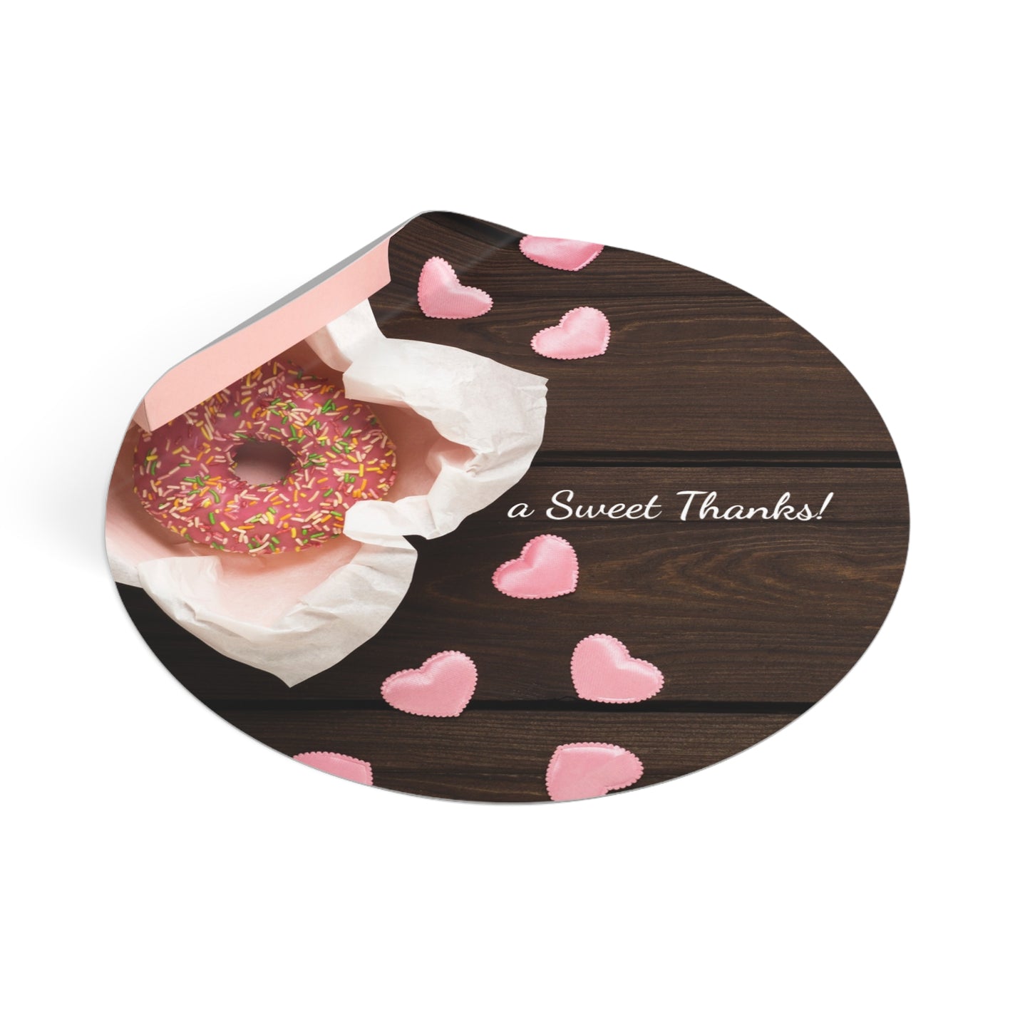 Thank You Round Vinyl Stickers, Sweet Thanks Stickers, Wedding Favor Stickers, Love & Gratitude Labels, Heart Celebration Decals