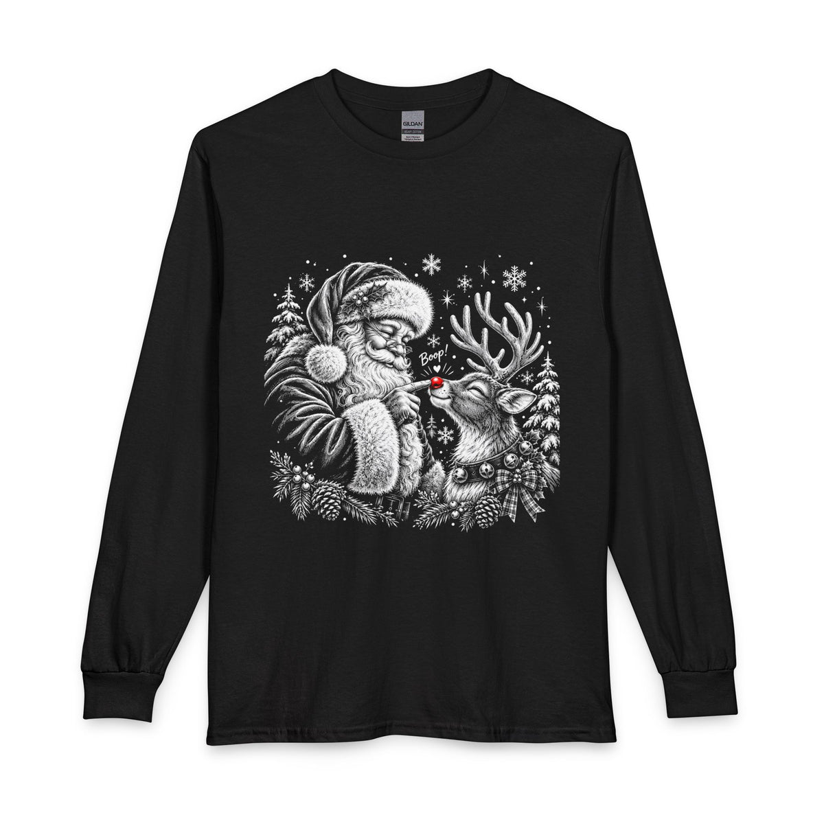 Christmas Winter Wonderland Santa & Reindeer Long Sleeve T-Shirt