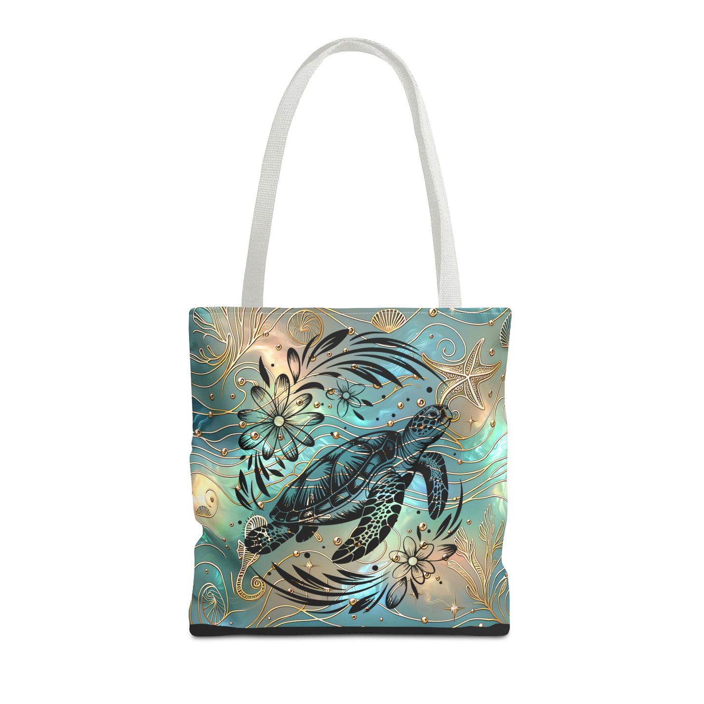 Ocean-Inspired Turtle Tote Bag - Beach Lover's Canvas Eco-Friendly Summer Gift