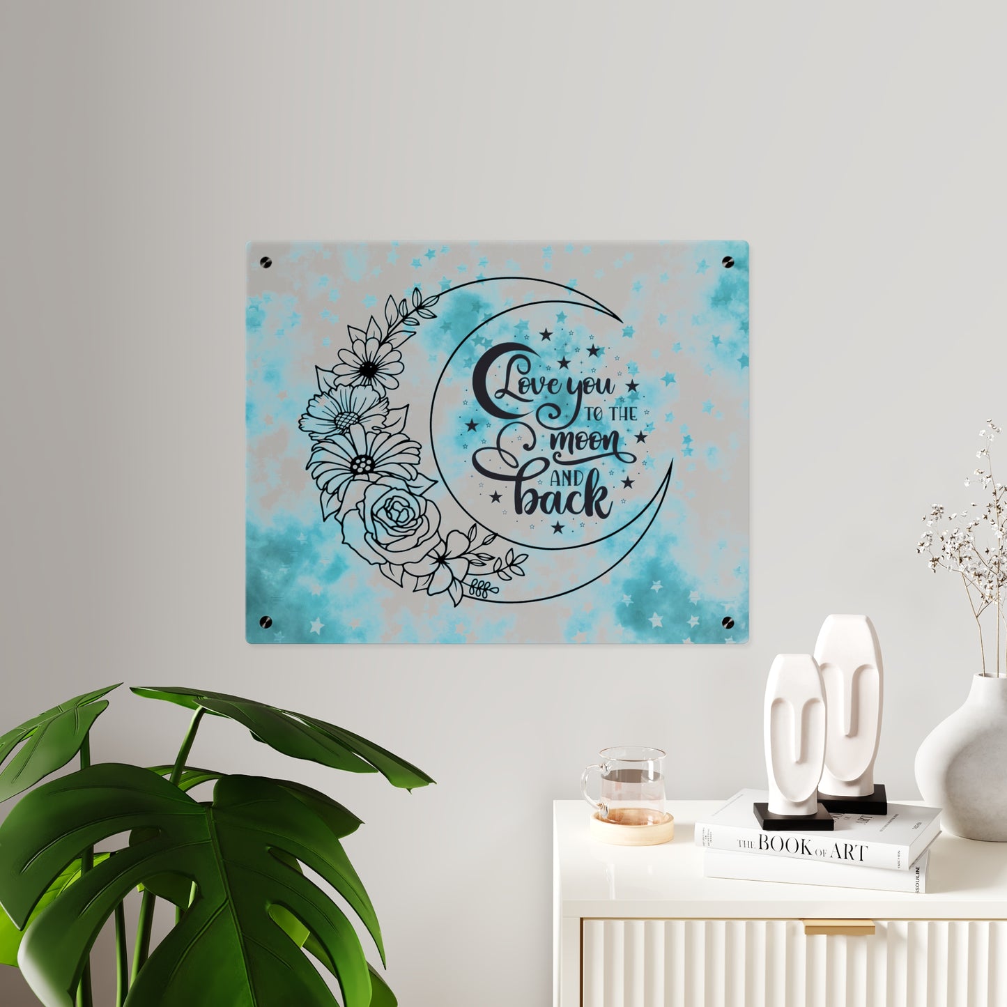 Starry Love You To The Moon And Back Acrylic Wall Art Panel, Beautiful Decor for Any Room, Accent for Any Room, Great Gift Idea for Any Occasion