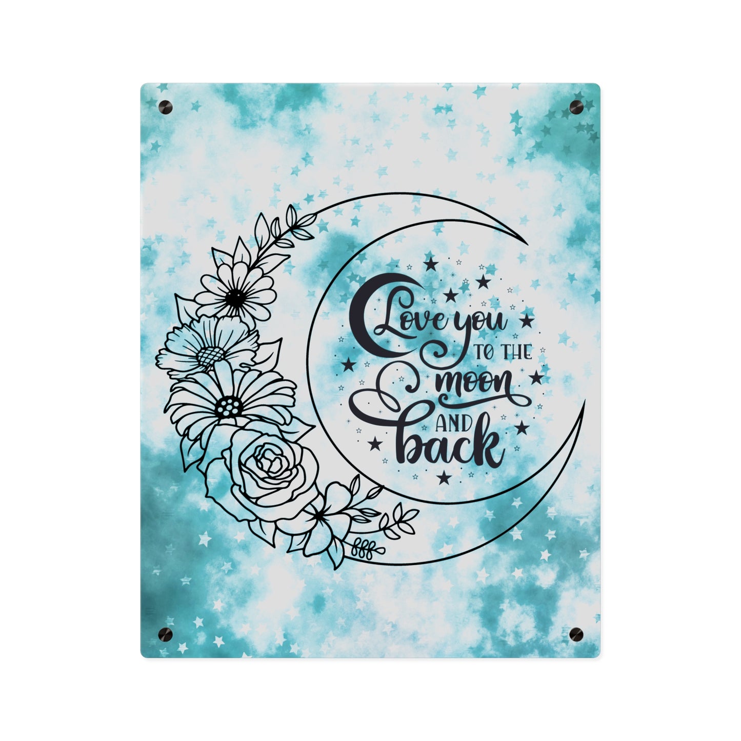 Starry Love You To The Moon And Back Acrylic Wall Art Panel, Beautiful Decor for Any Room, Accent for Any Room, Great Gift Idea for Any Occasion