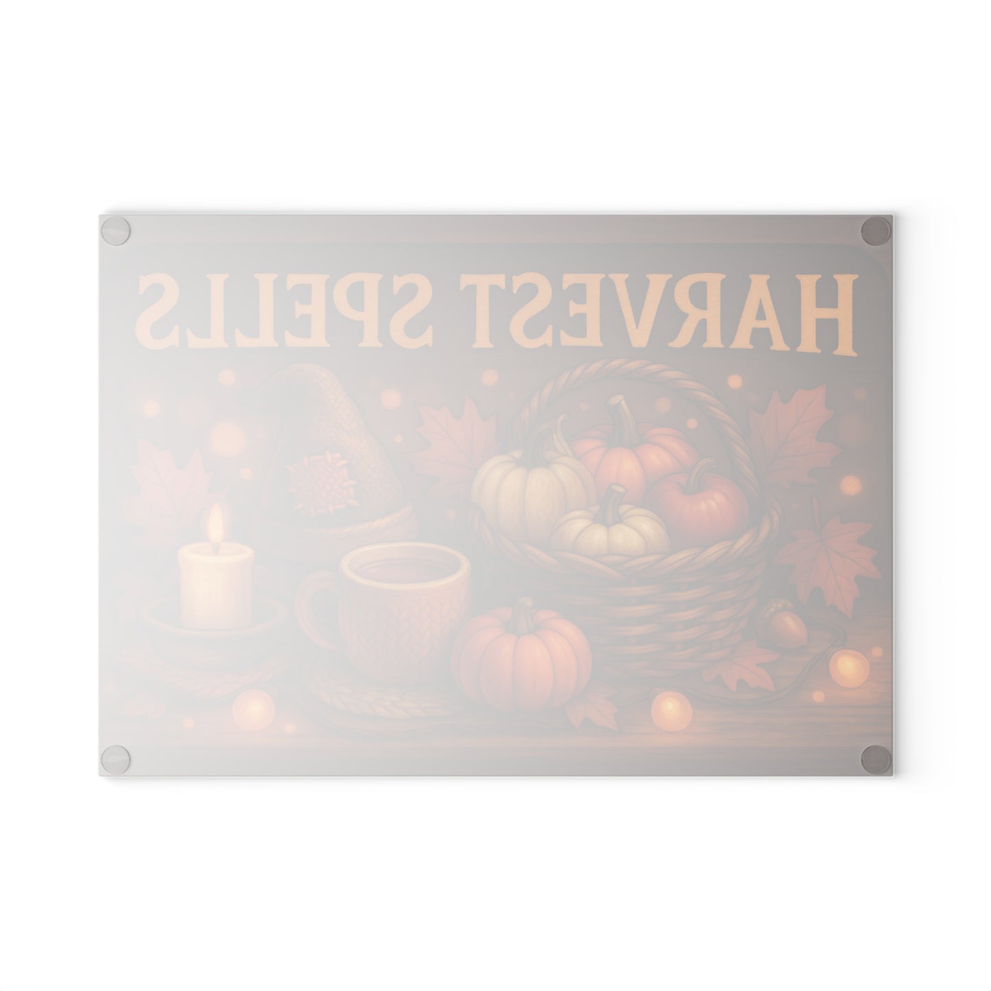 Harvest Spells Glass Cutting Board - Autumn Kitchen Decor for Thanksgiving