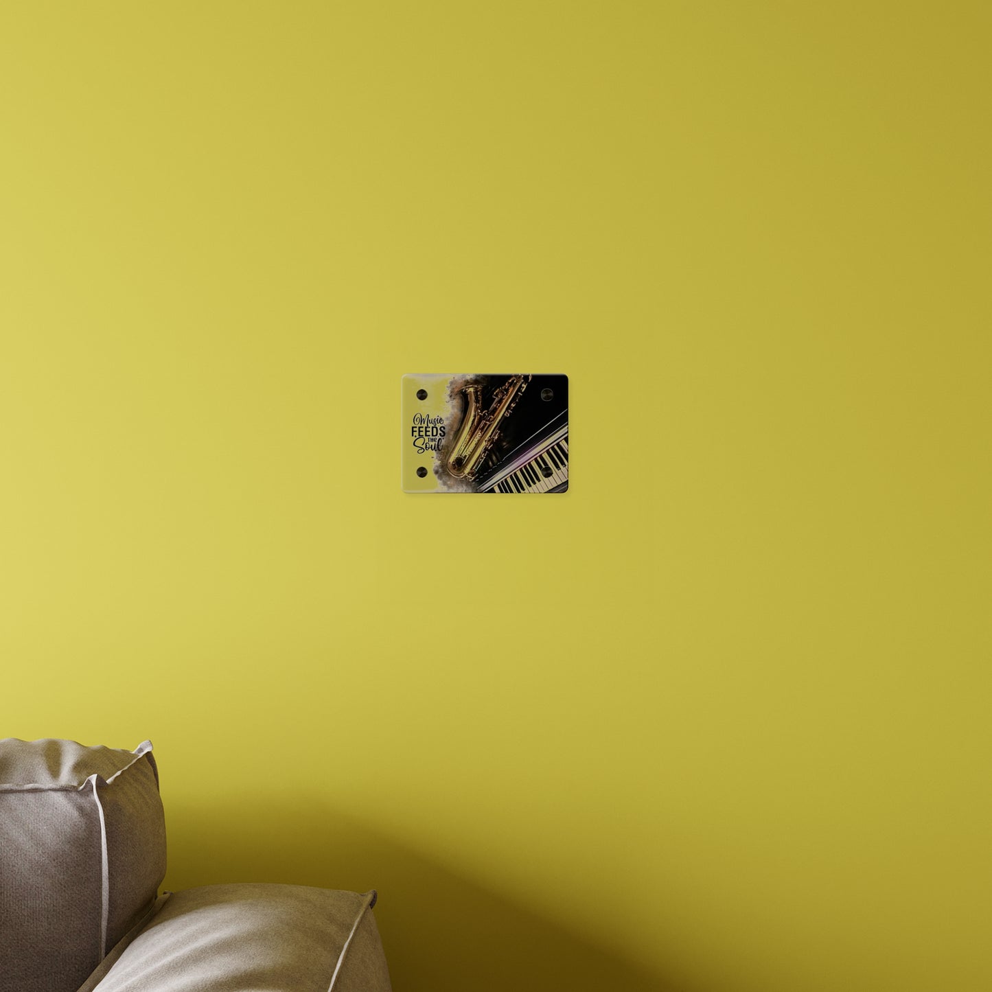 Inspirational Acrylic Wall Art Panel - "Music Feeds the Soul"