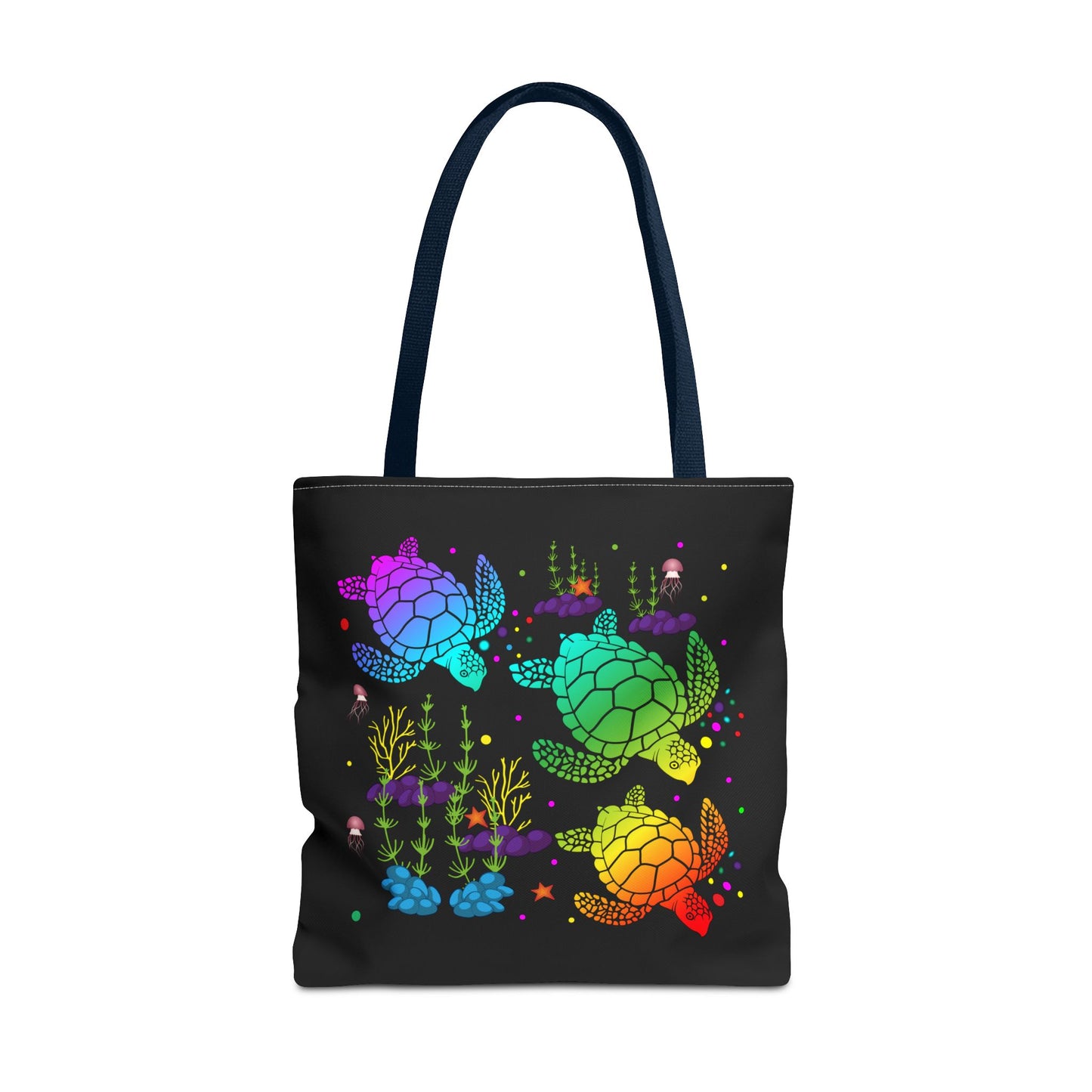Rainbow Turtle Tote Bag - Eco-Friendly Reusable Shopper, Beach Bag, Gift for Ocean Lovers, Summer Fun, Art Tote