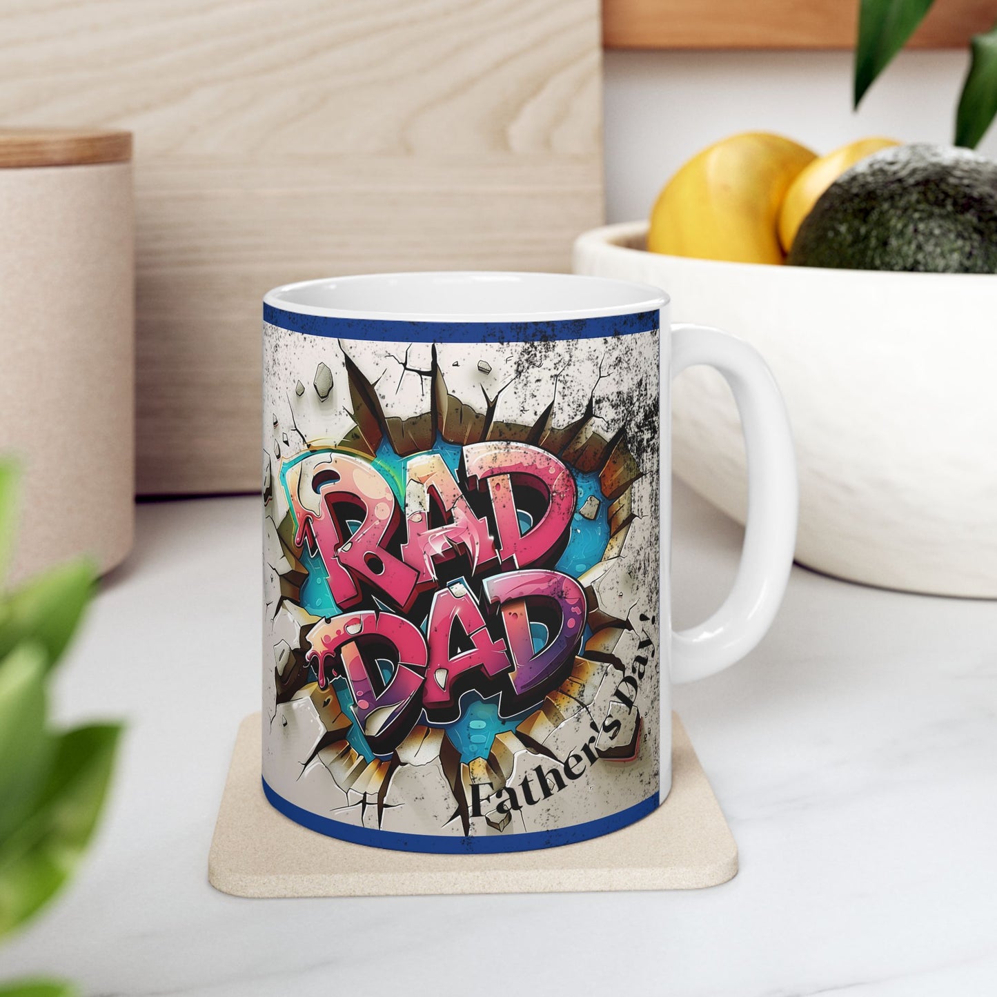 3D Graffiti Mug - Unique Coffee Cup Dads, Father's Day, for Art Lovers, Gift for Birthdays, Creative Kitchen Decor, Visual Art Appreciation