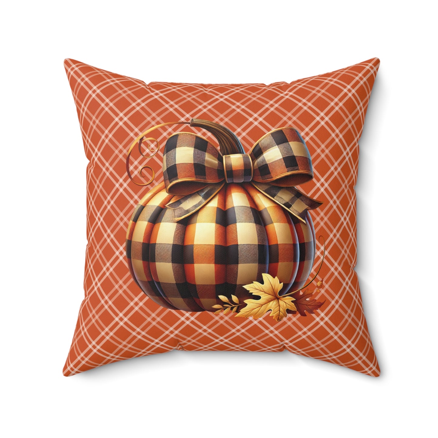 Spun Polyester Square Pillow - Autumn Harvest Thankful Vibes, Beautiful Fall Season Decor, Stylish Accent for Any Room in Home or Office
