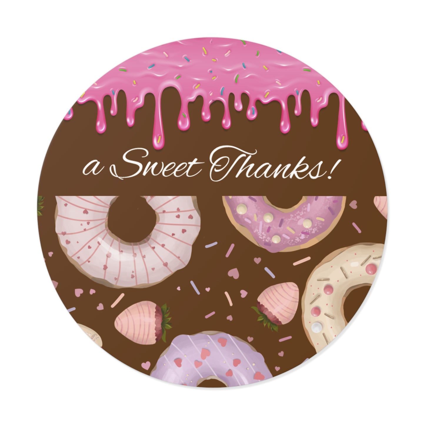 Custom Delightful Donut Vinyl Stickers, Sweet Thank You Labels, Party Favors, Custom Stickers for Gifts, Cute Decor for Celebrations, Goody bags