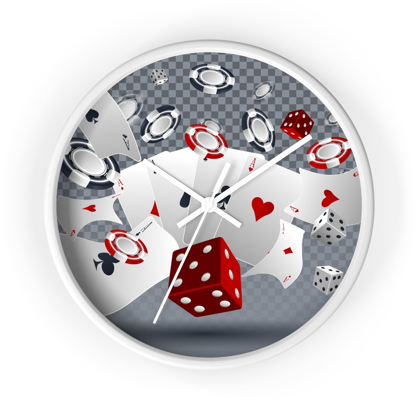 Poker Wall Clock - Game Room Man Cave Decor Gift
