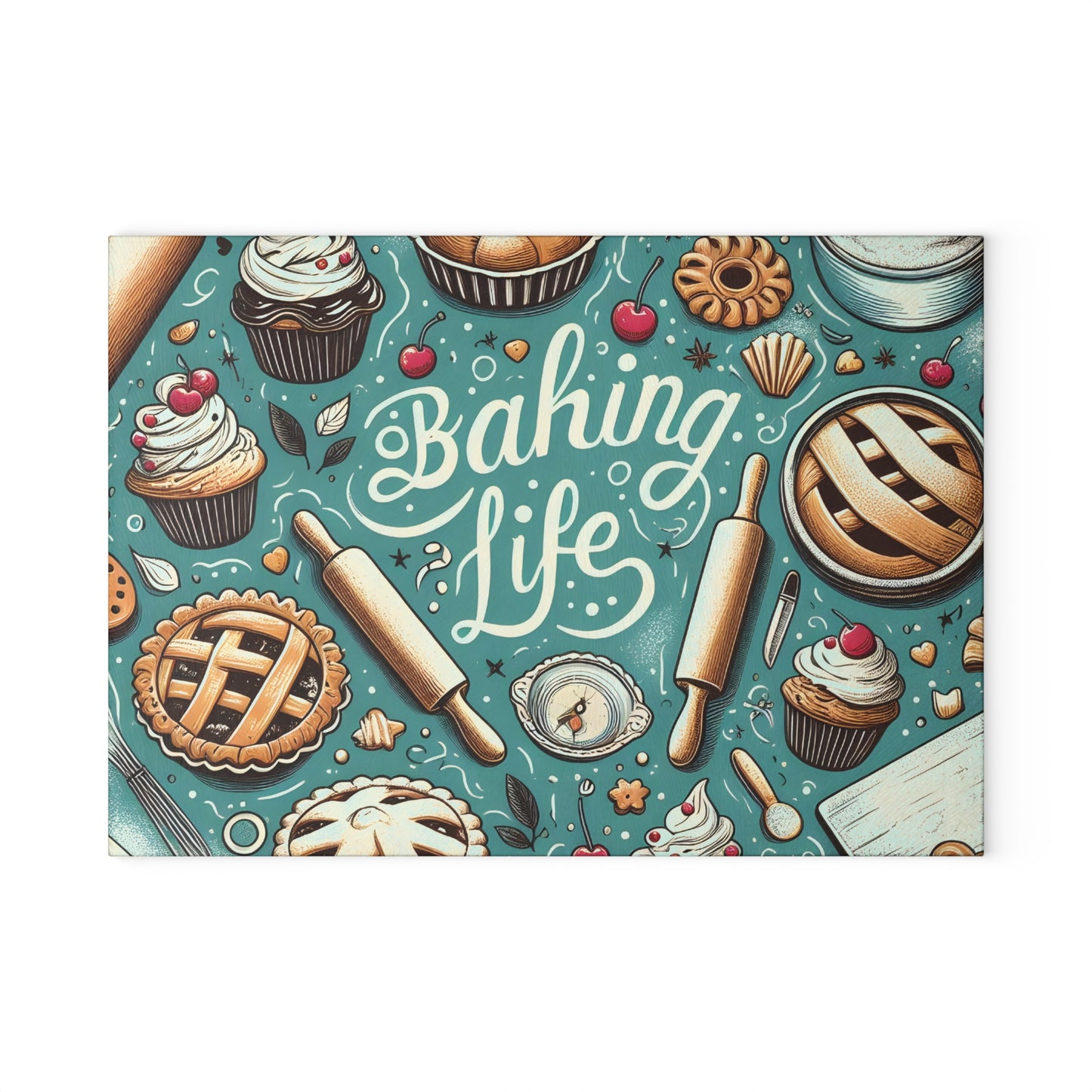 Baking Life Glass Cutting Board