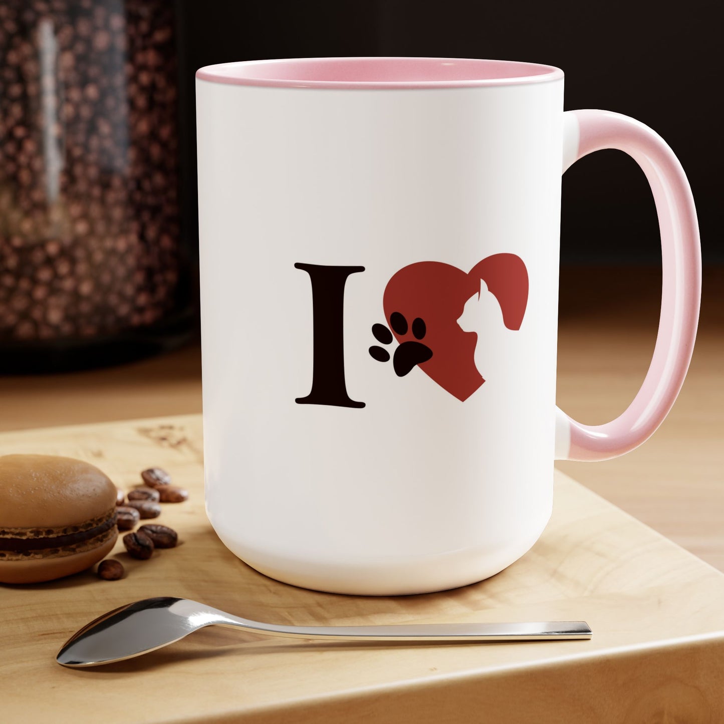 Pet Cat Theme Two-Tone Coffee Mugs, 15oz, Animal Lovers,  Cat Lover Quote, Pet Lovers, Coffee, Tea, Hot Chocolate Lovers, Gift Idea for Any Occasion