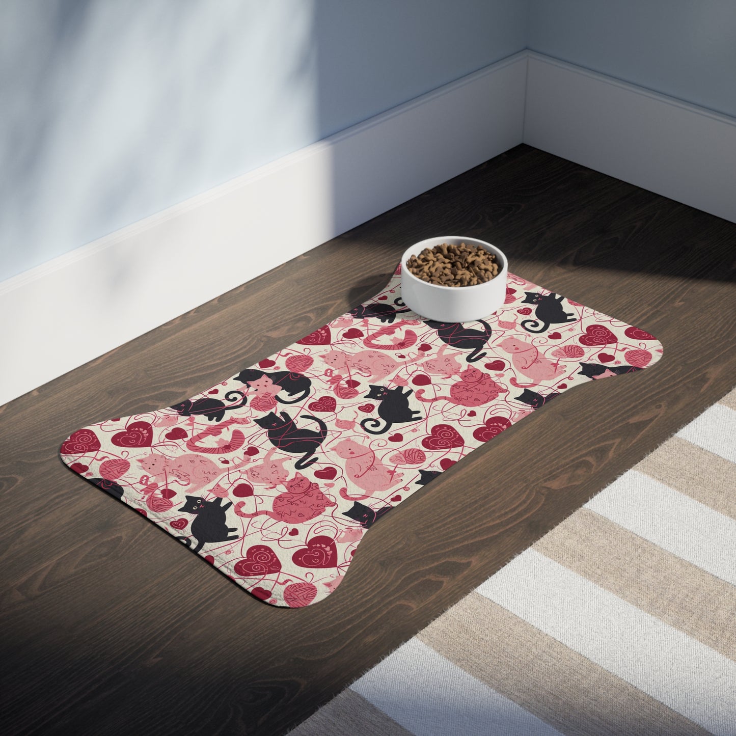 Cute Cat and Dog Feeding Mat, Pet Feeding Mats, Playful Design, Ideal for Cats and Dogs, Pet Lovers, Home Decor, Gift Idea