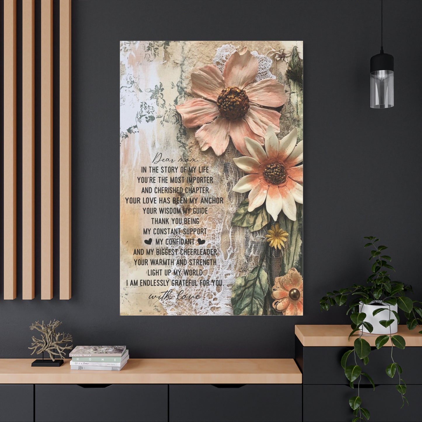 Floral Canvas Wall Art - Heartfelt Mom Appreciation Decor