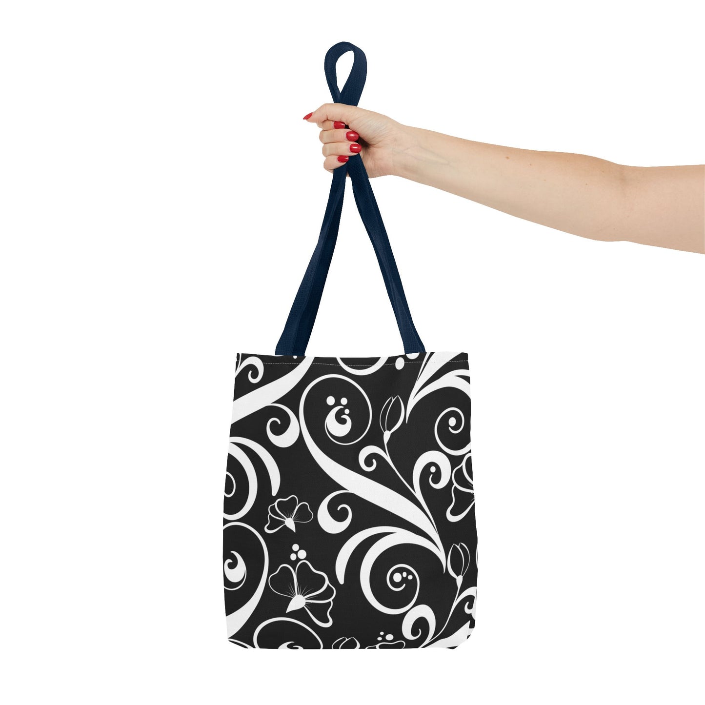 Fashionable Black and White Pattern Tote Bag (AOP), Stylish, Great Gift Idea for Birthdays, Holidays, Any Occasion for Anyone