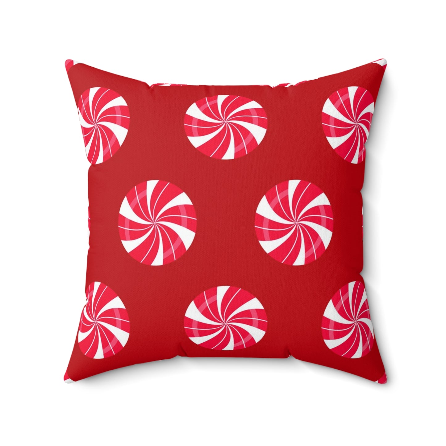 Holiday Theme Spun Polyester Square Pillow, Candy Cane Holiday Decor for any Home or Office, Fun Festive Decor for the Holidays.