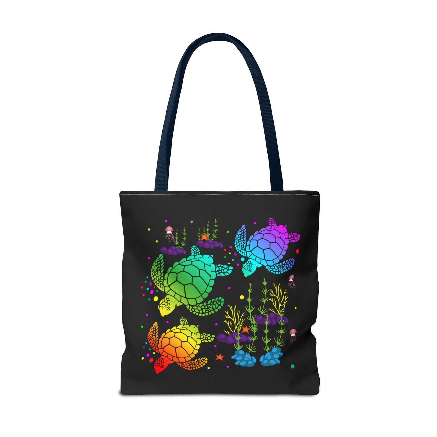 Rainbow Turtle Tote Bag - Eco-Friendly Reusable Shopper, Beach Bag, Gift for Ocean Lovers, Summer Fun, Art Tote