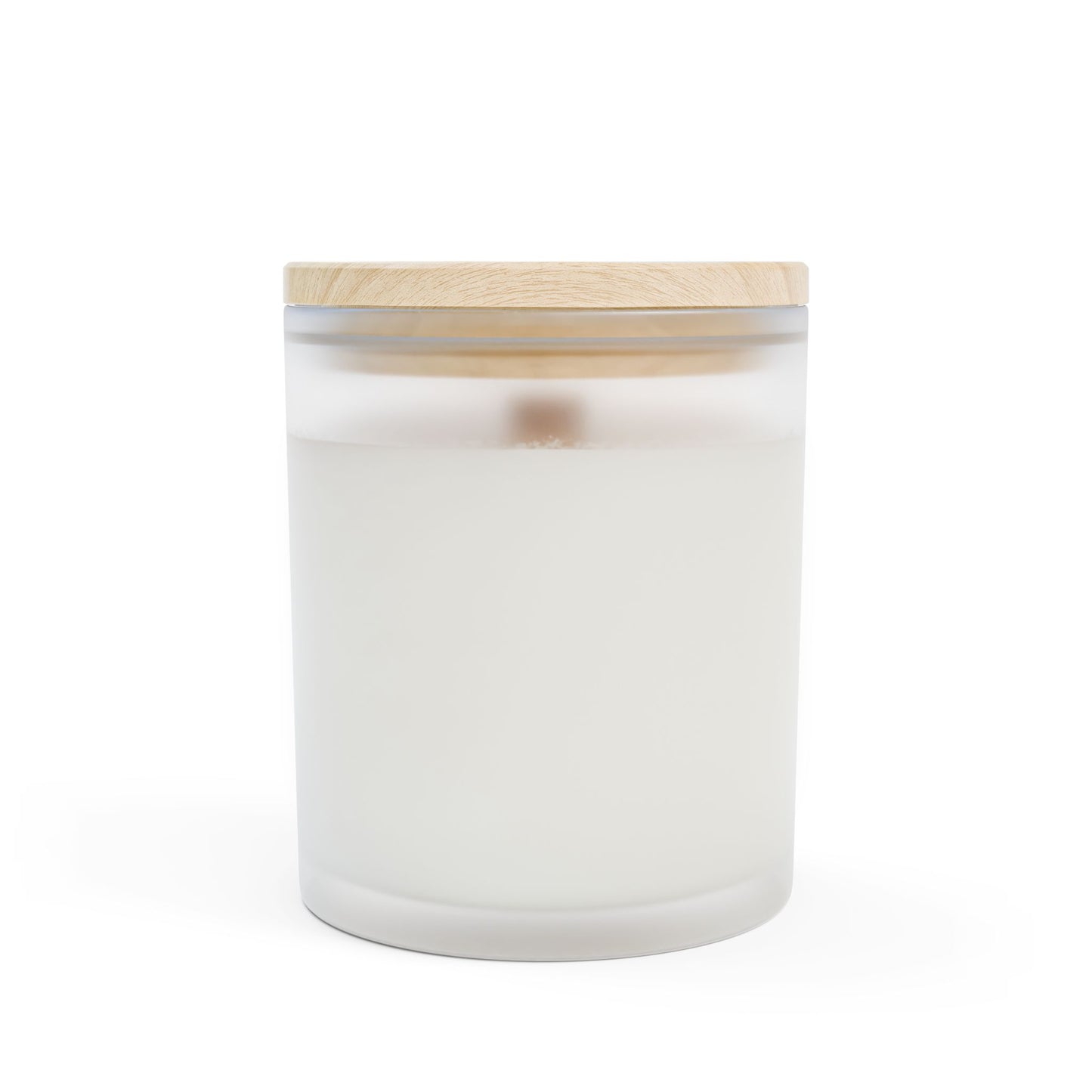 Vanilla Frosted Glass Candle – 11oz Scented Soy Candle with Wooden Lid