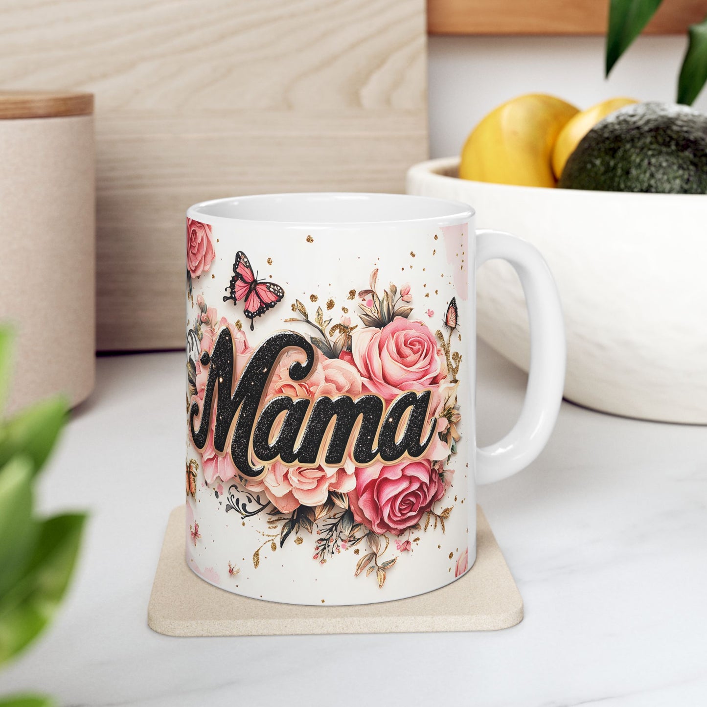 Floral Mama Ceramic Mug - Perfect Gift for Moms