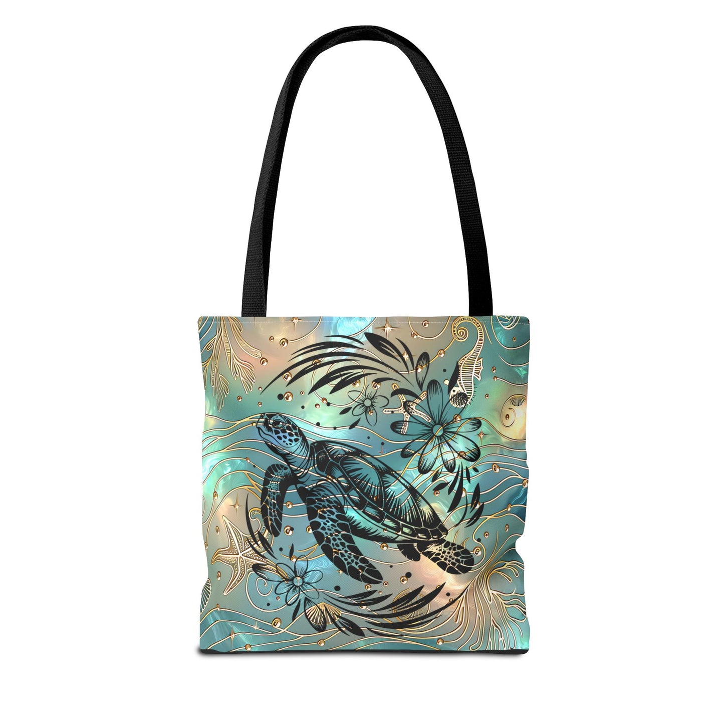 Ocean-Inspired Turtle Tote Bag - Beach Lover's Canvas Eco-Friendly Summer Gift