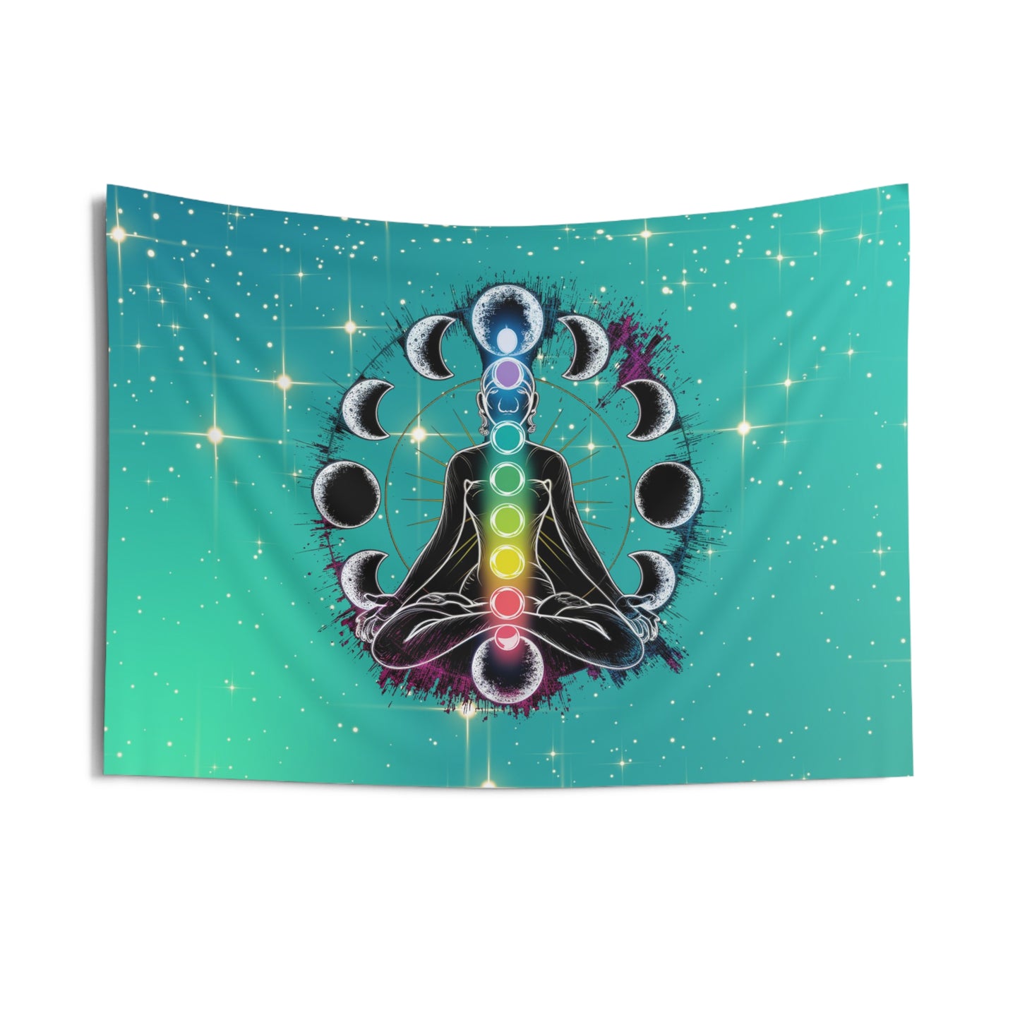 Chakra Meditation Wall Tapestry, Boho Room Decor, Spiritual Art, Zen Home Decor, Gift for Yoga Lovers