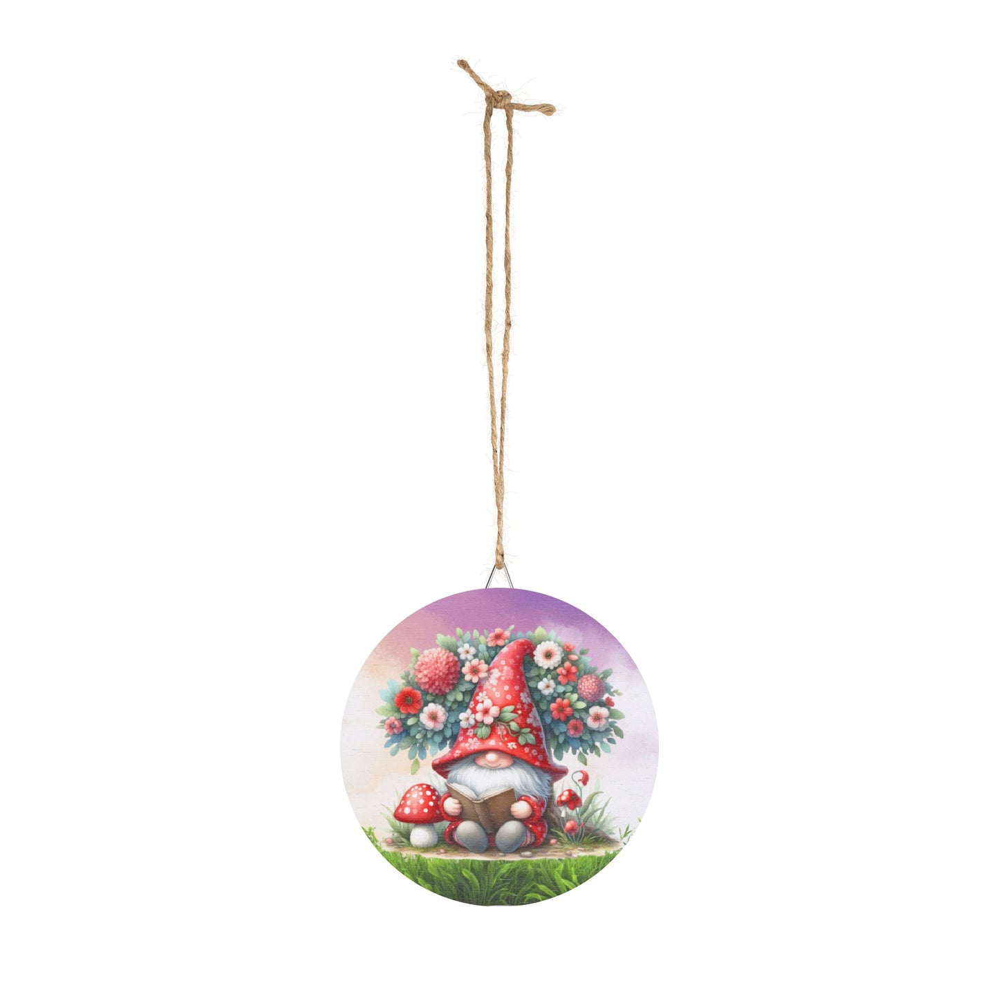 Whimsical Gnome Rustic Charm Wood Sign - Rustic Charm Floral Garden Gnome Home Decor