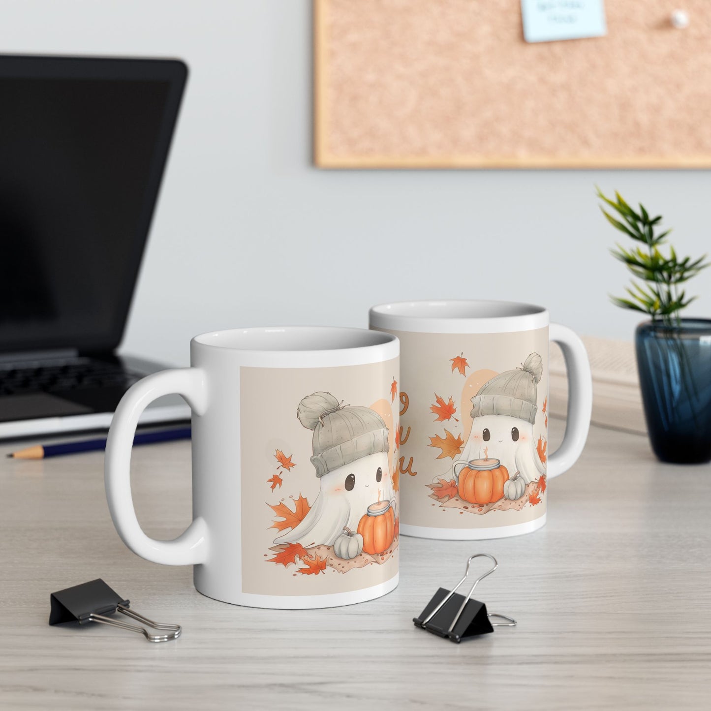 Autumn-Themed Ceramic Mug - "Boo Brew & You" - Perfect for Cozy Fall Days, Halloween, Gift for Coffee Lovers, Fall Decor, Seasonal Drinkware