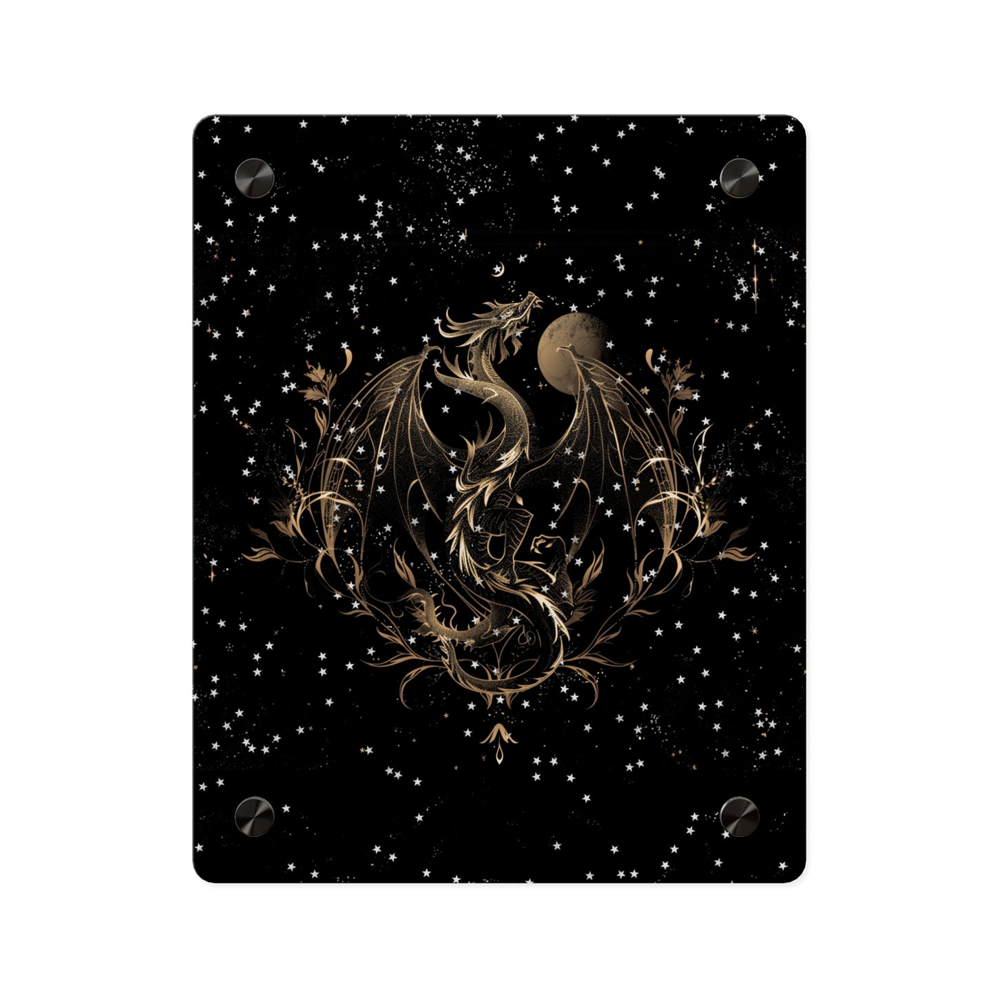 Sleek Dragon Acrylic Wall Art Panel - Celestial Decor for Fantasy Lovers