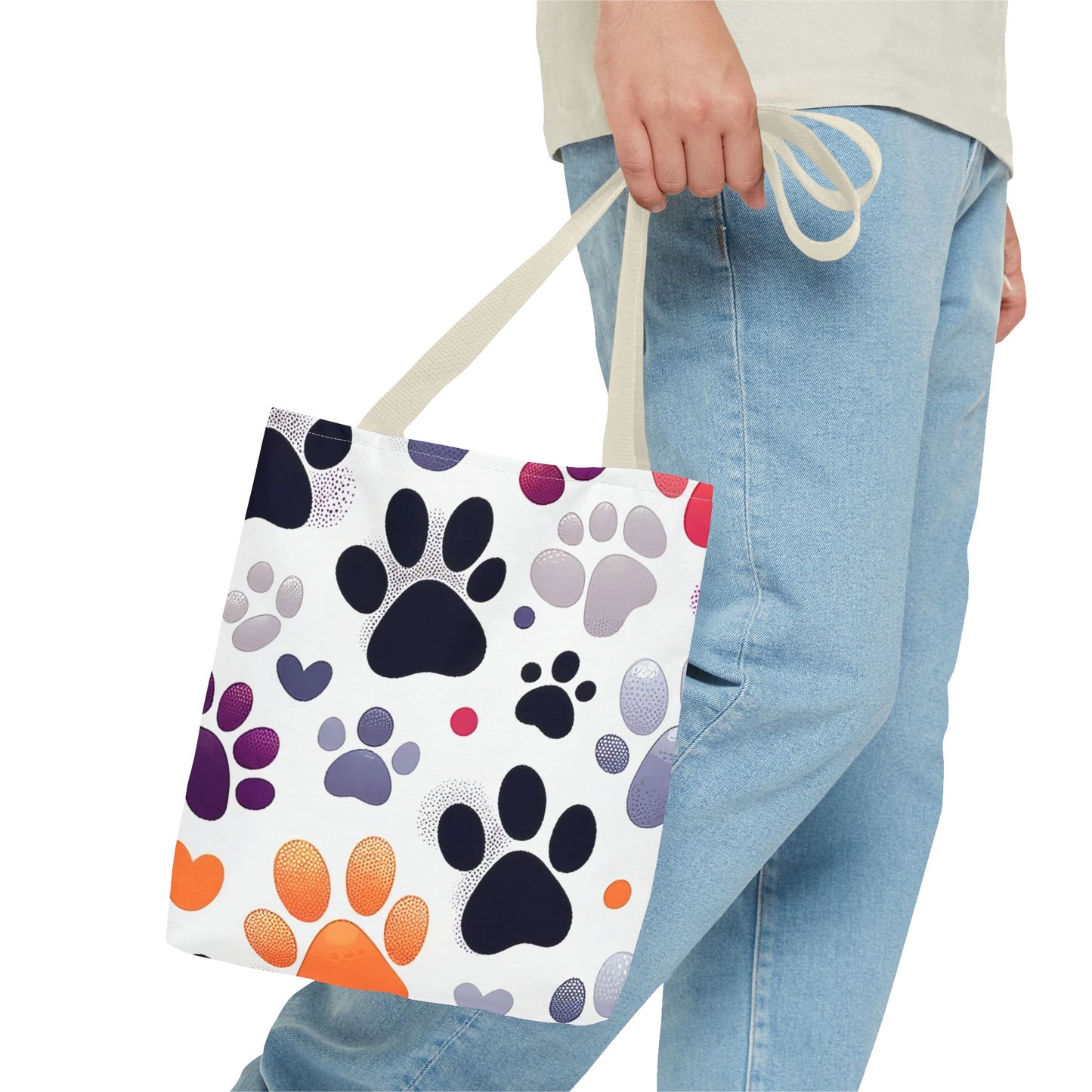 Paw Print FashionableTote Bag (AOP), Stylish, Animal Lovers, Pet Lovers, Great Gift Idea for Birthdays, Holidays or Any Occasion for Anyone