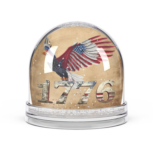 Patriotic Snow Globe with 1776 Eagle Design