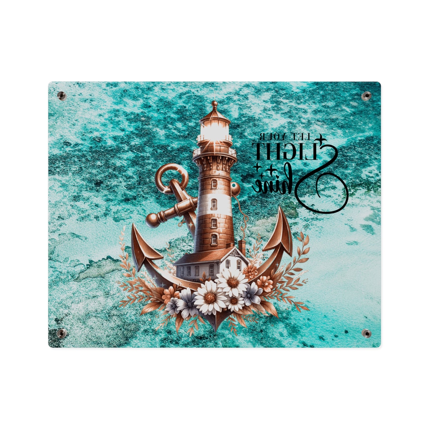 Nautical Acrylic Wall Art Panel - "Let Your Light Shine" Home Decor