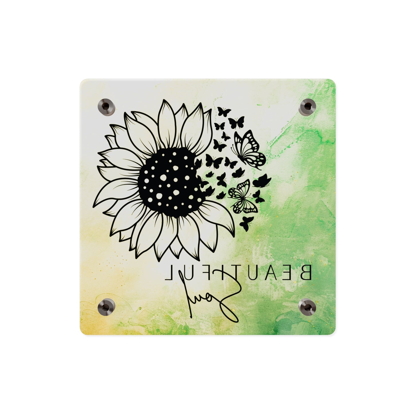 Beautiful Soul Acrylic Wall Art Panel with Sunflower Design
