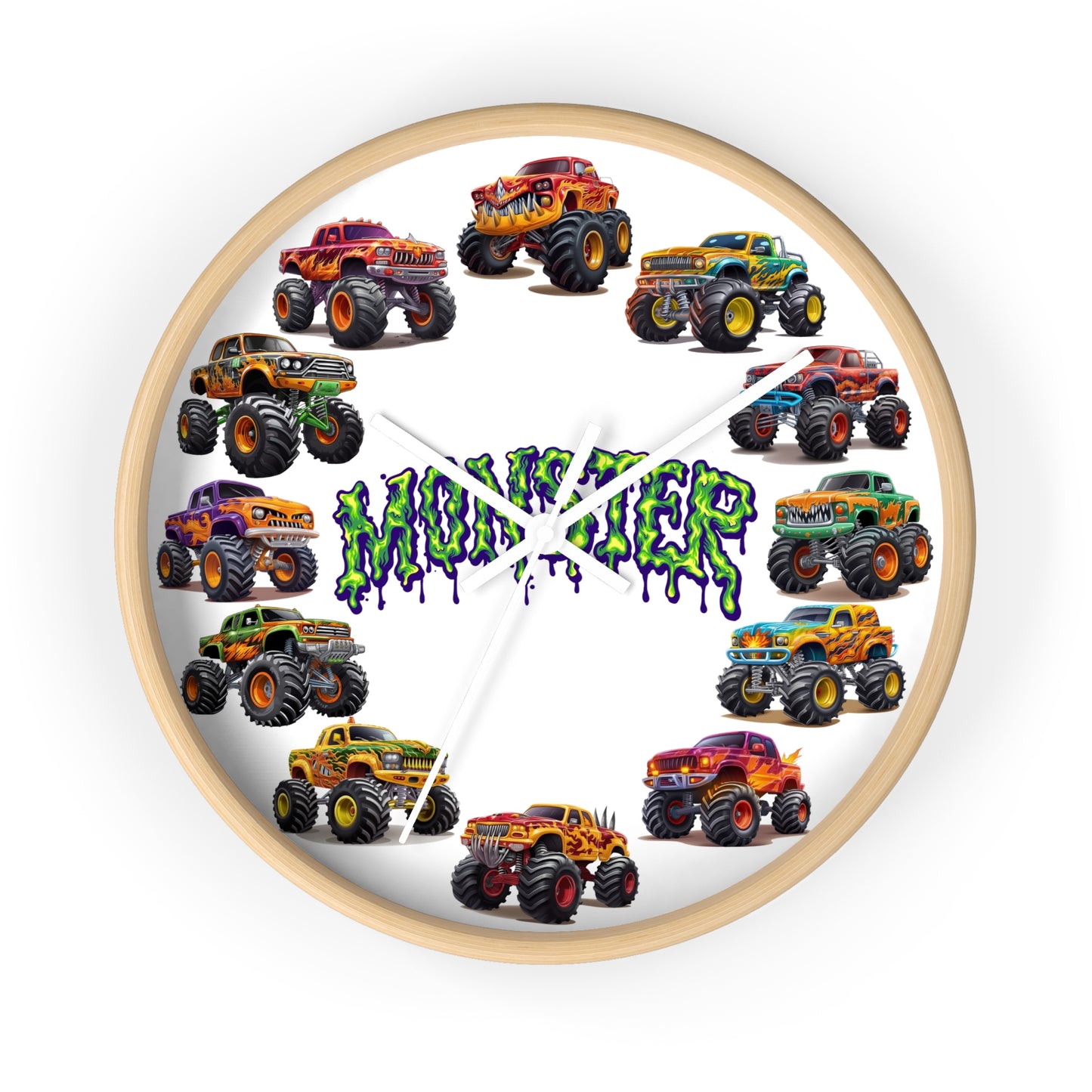 Monster Truck Wall Clock - Room Decor Gift for Truck Lovers