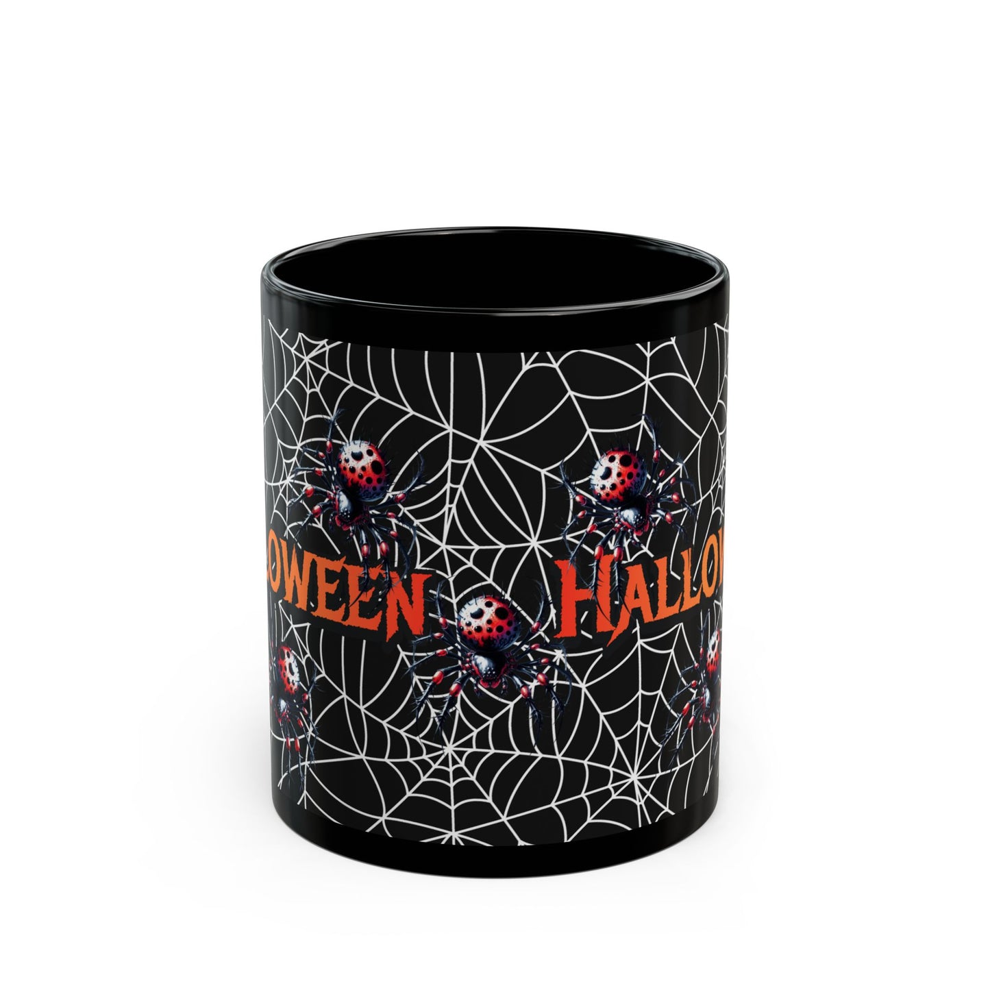 Halloween Spider Mug, Spooky Coffee Cup, Black Mug for Halloween, Halloween Decor, Fun Gift for Halloween Lovers, Unique Drinkware