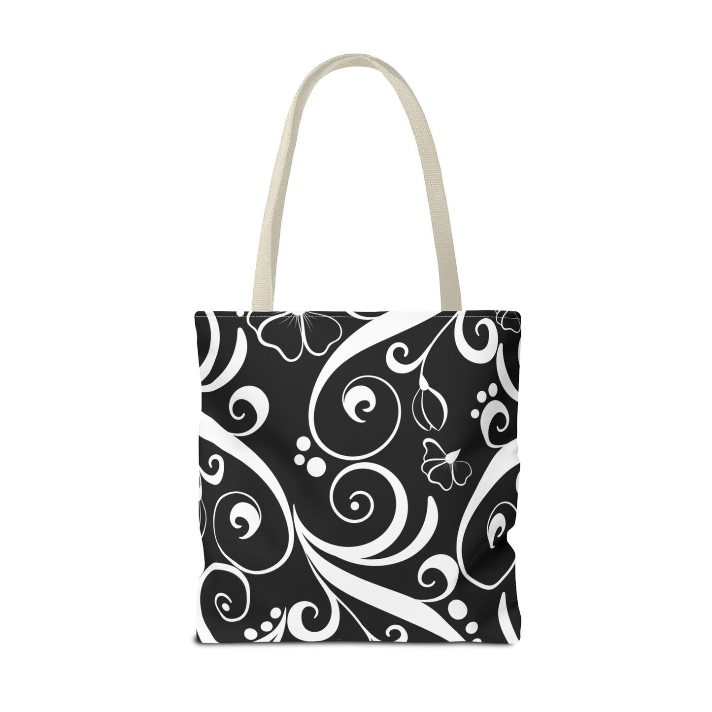 Fashionable Black and White Pattern Tote Bag (AOP), Stylish, Great Gift Idea for Birthdays, Holidays, Any Occasion for Anyone