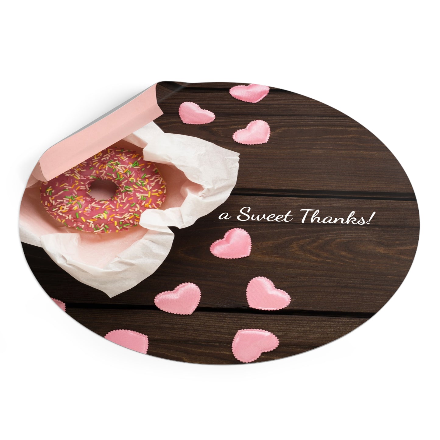 Thank You Round Vinyl Stickers, Sweet Thanks Stickers, Wedding Favor Stickers, Love & Gratitude Labels, Heart Celebration Decals